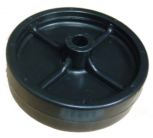 Narrow universal anti-scalp wheel for garden tractor mower deck drum