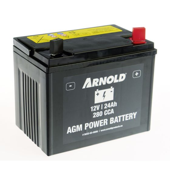 Akumulátor ARNOLD/MTD 24Ah/12V, AGM technológia pre záhradný traktor, + svorka vpravo, 5032-U3-0006