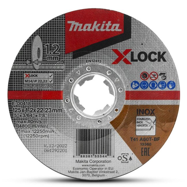 Kotúč rezný oceľ, nerez MAKITA XLOCK E-00418