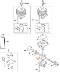 ND STIHL Kľuková hriadeľ pre krovinorez / vyžínač FS 55 2-MIX, FS 38 2-MIX, 4140 030 0407