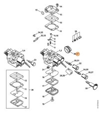 Náhradný tesniaci krúžok (priechodka) karburátora pre benzínové píly Stihl MS 261, 271, 291 - 1141 121 9402