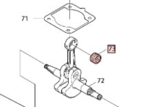 Jehlové ložisko 12x16x13 pro řetězovou pilu MAKITA, DOLMAR PS6400, PS7900 - 212133-1