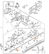 Drive carrier for pole pruner STIHL HT 75, HT 101, HT 131, 4182 740 3501