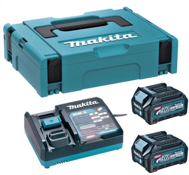 Akumulátor sada s nabijačkou MAKITA 2 x BL4025+DC40RA 40V XGT, 191J81-6
