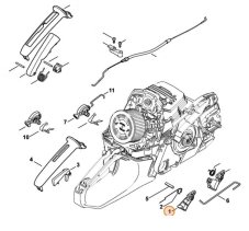 Gázkar vezérlés STIHL MS 271, MS 291, MS 261 láncfűrészekhez, 1141 182 1000