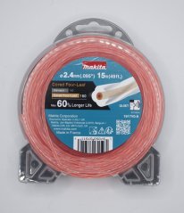 Profesionálna žacia struna MAKITA štvorlístok s jadrom 2,4 mm, 15 m - 1917V0-8