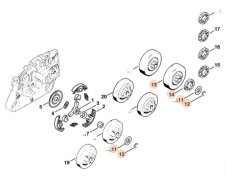 ND STIHL Bubon spojky s prstencom .325", 7z pre reťazovú pílu MS 270, MS 270, 1121 007 1037