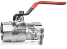 AQUATEAM ventil guľový 1" FF voda s odvodnením páka (6c)