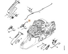 Tiahlo sytiča pre reťazovú pílu STIHL MS 271, MS 291, MS 261, 1141 185 1900 (54e)
