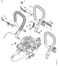 Antivibračná pružina pre reťazovú pílu STIHL MS 271, MS 261, MS 291, 1141 790 8304
