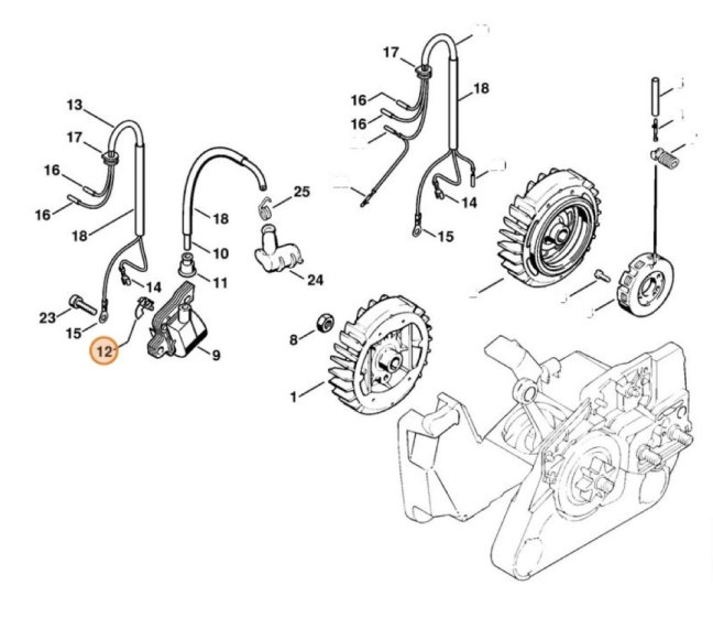 Kábeltartó STIHL MS 260, MS 440 láncfűrészekhez, 0000 448 1250