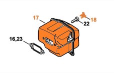 ND STIHL Výfuk pre reťazovú pílu MS 261, 1141 140 0631