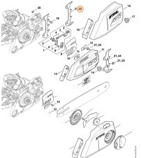 Ozubený doraz pro řetězovou pilu STIHL MS 261, MS 361, MS 260, 1142 664 0500