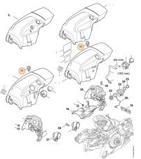 Vložka krytu pro řetězovou pilu STIHL MS 261, MS 362, MS 462, 11401409200