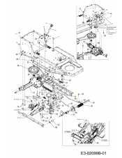 Drive belt 17×1321 mm for MTD garden tractor, from engine to variator, 754-04039