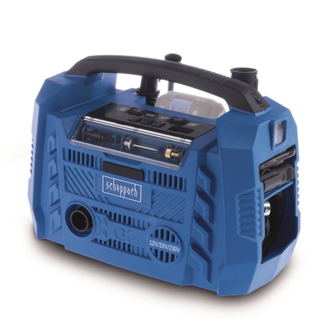 Bezolejový kompresor aku 20V, 230V, 12V Scheppach Air Force 6, 5906159901