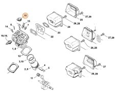Kryt dekompresního ventilu pro řetězovou pilu STIHL MS 440, MS 260, 1122 084 1405