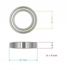 Guľôčkové ložisko 61906-2Z pre prevzdušňovač MTD Optima 35 VO, 35 VB, 38 VO, WOLF-Garten VA 357 B, VA 389 B, 092.64.439