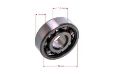 ND GP Guľôčkové ložisko 32 mm x 12 mm x 10 mm SKF 6201-C3 pre motorové píly krovinorezy a iné záhradné zariadenia, 07-06097 (64b)