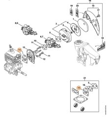 ND STIHL Tesnenie príruby karburátora pre krovinorez FS 50, FS 70, FS 56, 4144 129 0900