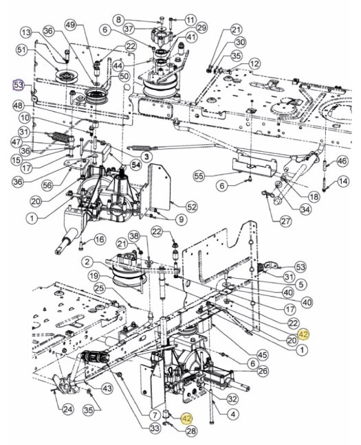 Puzdro hriadeľa napínacej kladky kosenia pre záhradný traktor MTD, 741-0591