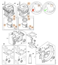 Valec s piestom 42mm pre krovinorez STIHL FS 410 C-E, FS 260 C-E, FS, 4147 020 1204
