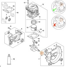 ND STIHL Radiálne guľôčkové ložisko DIN625-6002-C3 pre krovinorez FS 240, FS 460, 9503 003 0310