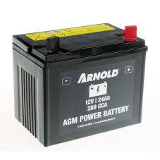 ARNOLD/MTD akkumulátor 24Ah/12V, AGM technológiával, kertészeti traktorhoz, + jobb oldali csatlakozóval, 5032-U3-0006