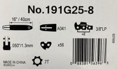 Vodiaca lišta MAKITA / DOLMAR 40cm, 3/8", 1,3mm, 56čl, 958500051, 191G25-8