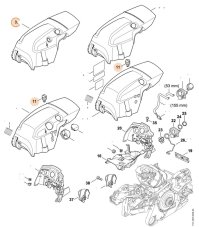 ND STIHL Kryt vzduchového filtra pre reťazovú pílu MS 261 C-M VW, 1141 080 1640