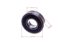 ND GP Guľôčkové ložisko 20 mm x 47 mm x 14 mm FAG 6204-2HRS pre motorové píly krovinorezy a ďalšiu záhradnú techniku, 16-06002