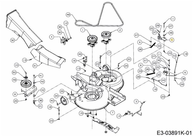 Brzda remenice kosenia pre záhradný traktor MTD, 983-04409