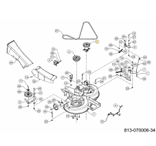 Left mandrel, blade carrier for MTD garden tractor, 918-0409C, 618-0409C