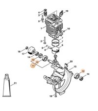 ND STIHL Kľuková hriadel pre krovinorez FS 130,FS 310,FS 311,KM 130,KM 131, 4180 030 0411
