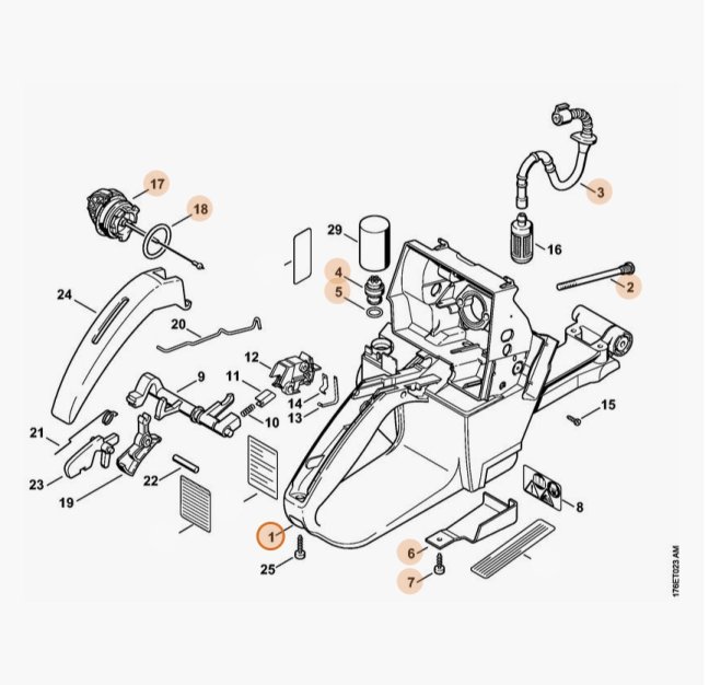 ND STIHL Palivová nádrž pre reťazovú pílu MS 460, MS 461, 1128 350 0850