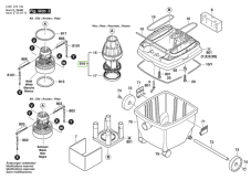 Nasávací ventilátor – motor pre vysávač BOSCH GAS 25, GAS 50, 1 607 000 D4R