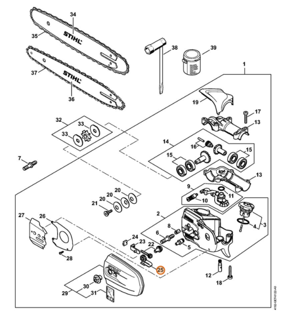 Védőburkolat STIHL HT 131, HT 70, HT 56 C-E, HT 133, HT 75, HT 100 ágvágó fűrészekhez, 4182 664 2200